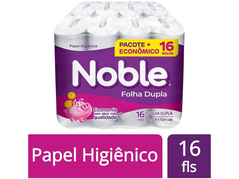Papel Higiênico Folha Dupla Noble 16 Rolos 20m - Papel Higiênico